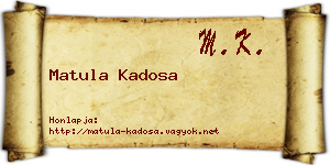Matula Kadosa névjegykártya